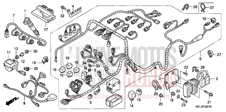 FAISCEAU DES FILS (CBR1000RR6/7) de CBR1000RR "Fireblade" GRAPHITE BLACK (NHB01BA) 2006